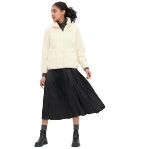 Uniqlo Fluffy Yarn Fleece Teddy Full Zip Jacket Size Small Off-White